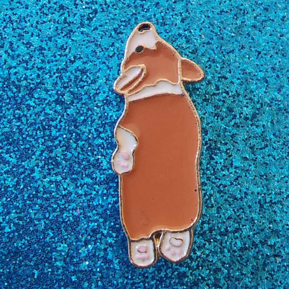 3/$20 Cute Corgi Puppy Dog Hanging on By Its Teeth  Enamel Pin